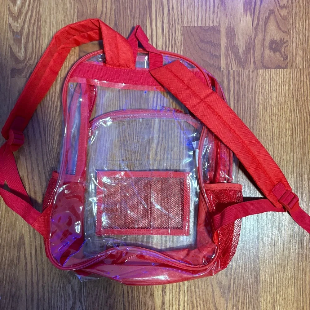 Red Clear Backpack USED